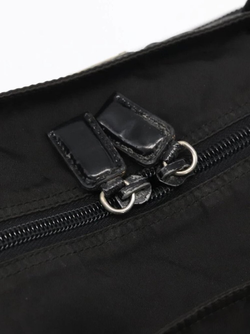 PRADA Tote Bag Nylon Black Silver Auth - Picture 12 of 16